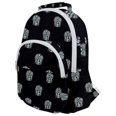 Tribal Mask Motif Drawing Pattern Rounded Multi Pocket Backpack