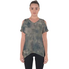 Algae Texture Patttern Cut Out Side Drop Tee by dflcprintsclothing
