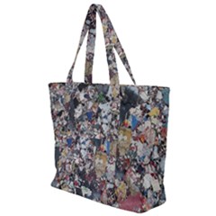 Multicolored Debris Texture Print Zip Up Canvas Bag by dflcprintsclothing