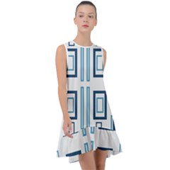 Abstract Pattern Geometric Backgrounds   Frill Swing Dress by Eskimos