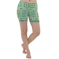 Abstract Pattern Geometric Backgrounds   Lightweight Velour Yoga Shorts by Eskimos