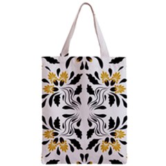 Folk Flowers Print Floral Pattern Ethnic Art Zipper Classic Tote Bag by Eskimos