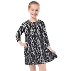 Abstract Light Games 9 Kiran Fa457 Kids  Quarter Sleeve Shirt Dress by DimitriosArt