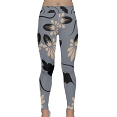 Folk Flowers Print Floral Pattern Ethnic Art Classic Yoga Leggings by Eskimos