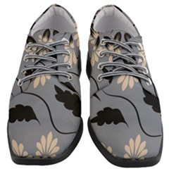 Folk Flowers Print Floral Pattern Ethnic Art Women Heeled Oxford Shoes by Eskimos