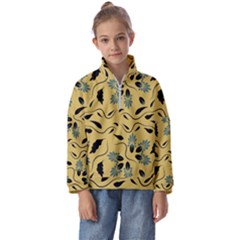 Folk Flowers Print Floral Pattern Ethnic Art Kids  Half Zip Hoodie by Eskimos