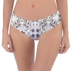 Folk Flowers Print Floral Pattern Ethnic Art Reversible Classic Bikini Bottoms by Eskimos