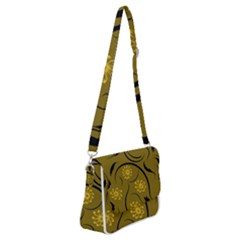 Folk Flowers Print Floral Pattern Ethnic Art Shoulder Bag With Back Zipper by Eskimos