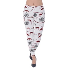 Folk flowers print Floral pattern Ethnic art Velvet Leggings