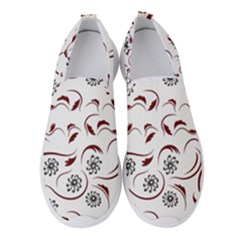 Folk flowers print Floral pattern Ethnic art Women s Slip On Sneakers