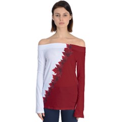 Canada Maple Leaf Off Shoulder Long Sleeve Top