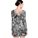 Black And White Debris Texture Print Long Sleeve Velvet Bodycon Dress View2