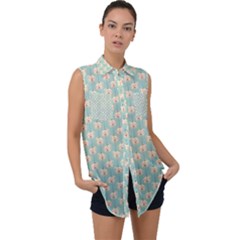 Fresh Scent Sleeveless Chiffon Button Shirt