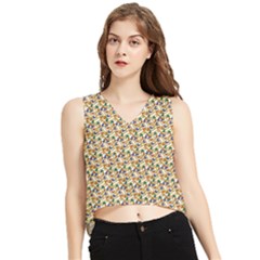 Fun V-neck Cropped Tank Top by Sparkle