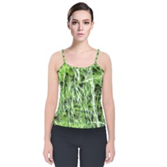 Green desire Velvet Spaghetti Strap Top