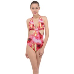 Requiem  of the red stars Halter Front Plunge Swimsuit