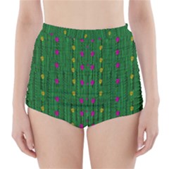 Forest Tulips Groowing To Reach The Divine Sky Pop-culture High-waisted Bikini Bottoms by pepitasart