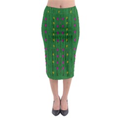 Forest Tulips Groowing To Reach The Divine Sky Pop-culture Midi Pencil Skirt by pepitasart