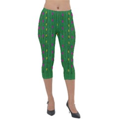 Forest Tulips Groowing To Reach The Divine Sky Pop-culture Lightweight Velour Capri Leggings  by pepitasart