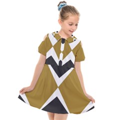 Abstract Pattern Geometric Backgrounds   Kids  Short Sleeve Shirt Dress by Eskimos