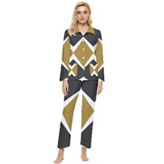 Abstract Pattern Geometric Backgrounds   Womens  Long Sleeve Velvet Pocket Pajamas Set by Eskimos