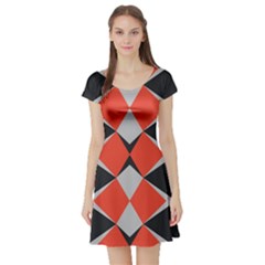 Abstract pattern geometric backgrounds   Short Sleeve Skater Dress