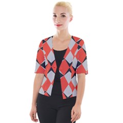 Abstract pattern geometric backgrounds   Cropped Button Cardigan