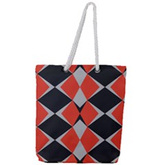 Abstract pattern geometric backgrounds   Full Print Rope Handle Tote (Large)