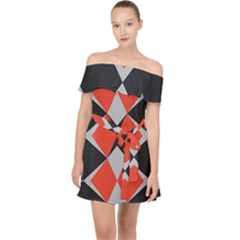 Abstract pattern geometric backgrounds   Off Shoulder Chiffon Dress