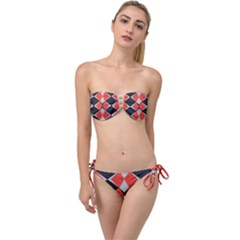 Abstract pattern geometric backgrounds   Twist Bandeau Bikini Set