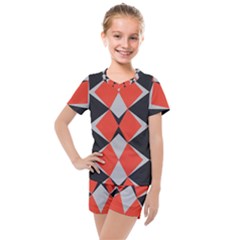 Abstract pattern geometric backgrounds   Kids  Mesh Tee and Shorts Set