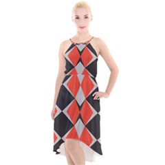 Abstract pattern geometric backgrounds   High-Low Halter Chiffon Dress 