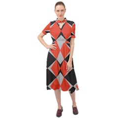 Abstract pattern geometric backgrounds   Keyhole Neckline Chiffon Dress