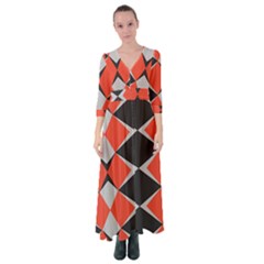 Abstract pattern geometric backgrounds   Button Up Maxi Dress