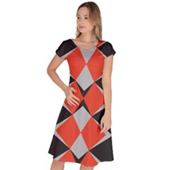 Abstract pattern geometric backgrounds   Classic Short Sleeve Dress