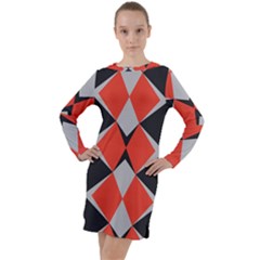 Abstract pattern geometric backgrounds   Long Sleeve Hoodie Dress