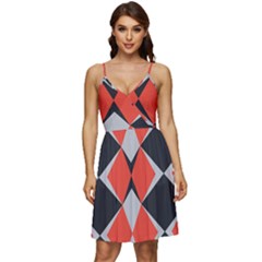 Abstract pattern geometric backgrounds   V-Neck Pocket Summer Dress 