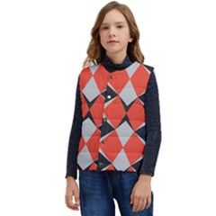 Abstract pattern geometric backgrounds   Kid s Short Button Up Puffer Vest	