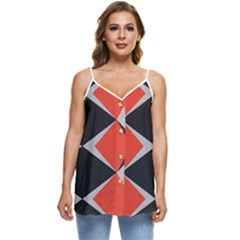 Abstract pattern geometric backgrounds   Casual Spaghetti Strap Chiffon Top