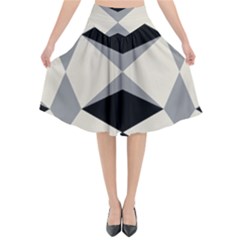 Abstract Pattern Geometric Backgrounds   Flared Midi Skirt by Eskimos