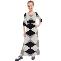 Abstract Pattern Geometric Backgrounds   Kids  Quarter Sleeve Maxi Dress by Eskimos