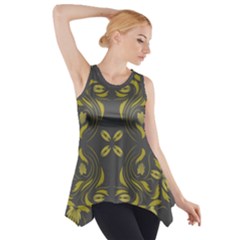 Folk flowers print Floral pattern Ethnic art Side Drop Tank Tunic