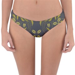 Folk flowers print Floral pattern Ethnic art Reversible Hipster Bikini Bottoms