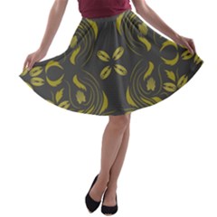 Folk flowers print Floral pattern Ethnic art A-line Skater Skirt