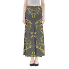 Folk flowers print Floral pattern Ethnic art Full Length Maxi Skirt