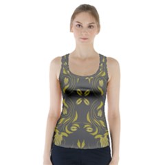 Folk flowers print Floral pattern Ethnic art Racer Back Sports Top