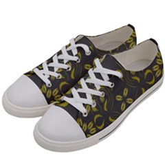 Folk flowers print Floral pattern Ethnic art Women s Low Top Canvas Sneakers