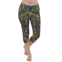 Folk flowers print Floral pattern Ethnic art Lightweight Velour Capri Yoga Leggings