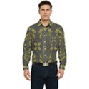 Folk flowers print Floral pattern Ethnic art Men s Long Sleeve Pocket Shirt  View1