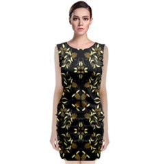 Folk Flowers Print Floral Pattern Ethnic Art Sleeveless Velvet Midi Dress by Eskimos